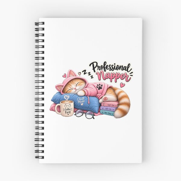 Item preview, Professional Napper Cute Cat Sticker – Funny Sleepy Cat designed and sold by CreativeSatyaprabh.