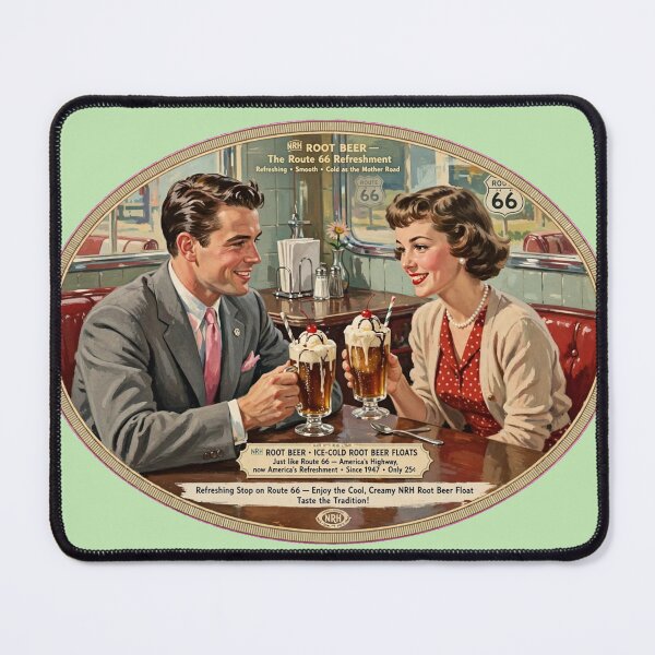 Item preview, Retro oval sign for American diner root beer designed and sold by Normandy Road Heritage.