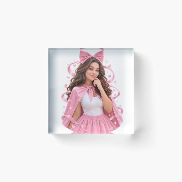 Item preview, Pink Bow Cosplay Girl with Magical Sparkles designed and sold by OneStepFromArt.
