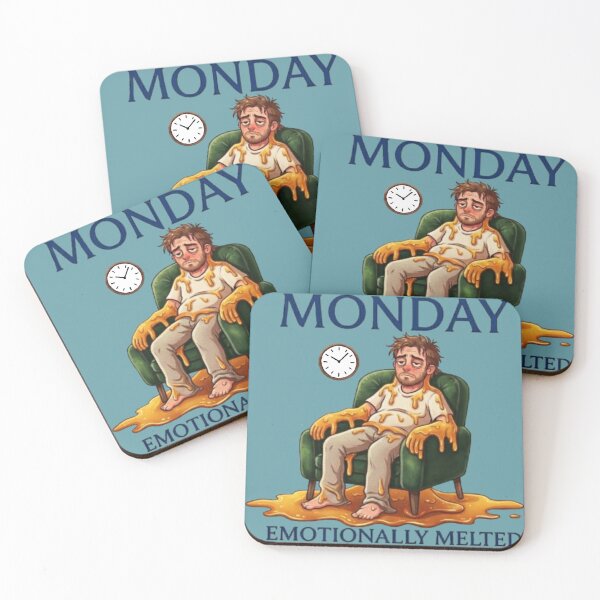 Item preview, Monday Emotionally Melted Tired Person Illustration designed and sold by Northern Glow Art.