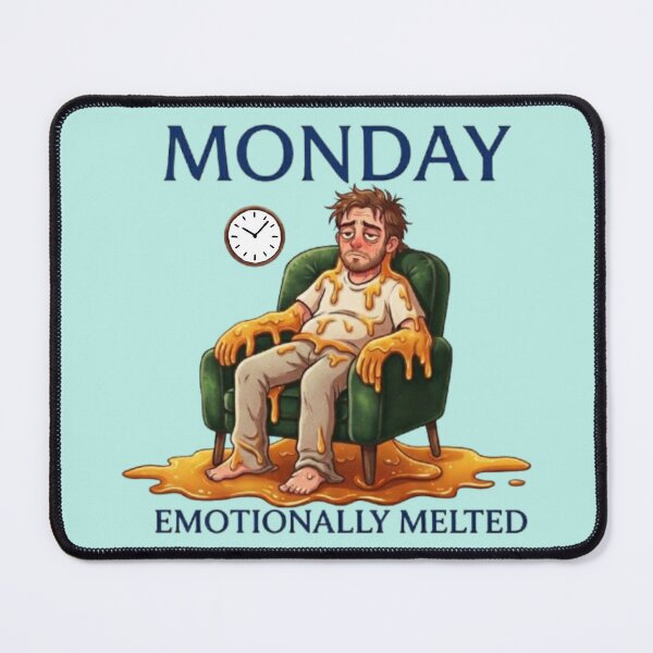 Item preview, Monday Emotionally Melted Tired Person Illustration designed and sold by Northern Glow Art.