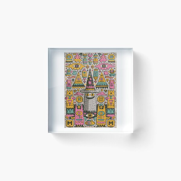 Item preview, Vibrant Psychedelic Doodle Monster Folk Art World designed and sold by Romgora.