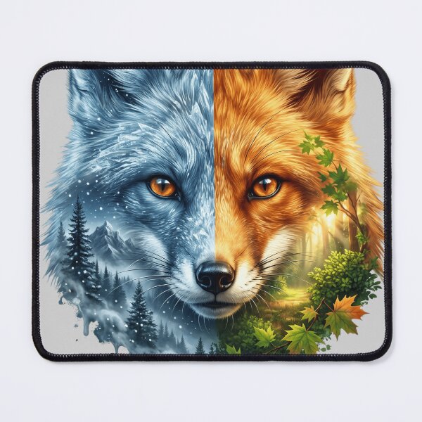 Item preview, Duality Fox Winter and Autumn Forest Spirit designed and sold by WearTheVibe Store.