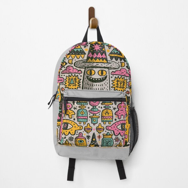 Item preview, Vibrant Psychedelic Doodle Monster Folk Art World designed and sold by Romgora.