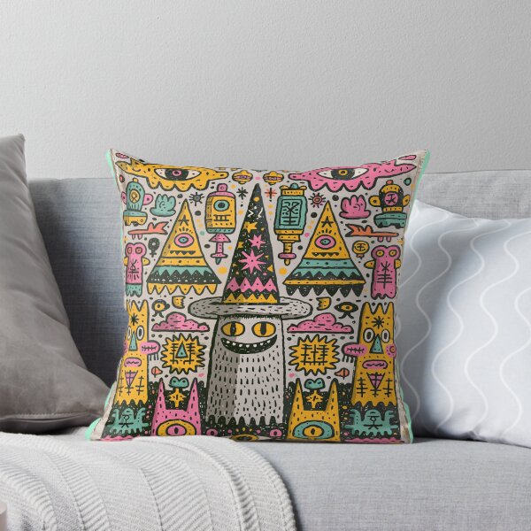 Item preview, Vibrant Psychedelic Doodle Monster Folk Art World designed and sold by Romgora.