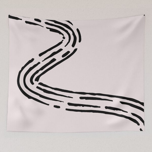 Item preview, Minimalist Winding Road Abstract Line Art designed and sold by BetweenForms.