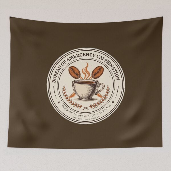 Item preview, Bureau of Emergency Caffeination - Funny Coffee Lover Badge designed and sold by HeeShirt.