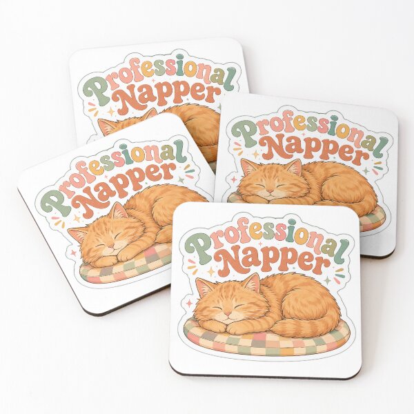 Item preview, Professional Napper Cat Loaf Sticker - Cute Fluffy Sleeping Cat Vinyl Decal designed and sold by VIBECANVASSHOP .