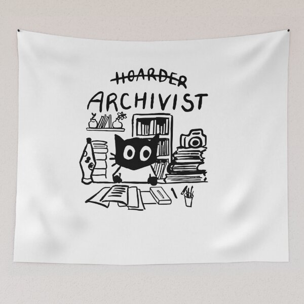 Item preview, Archivist Not Hoarder Cat Bookworm Librarian designed and sold by LASTIQUE-dd.