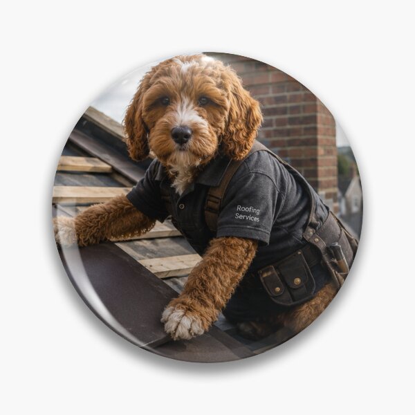 Item preview, Cockapoo Roofer at Work, Roofing Services designed and sold by Paul Thompson Photography.