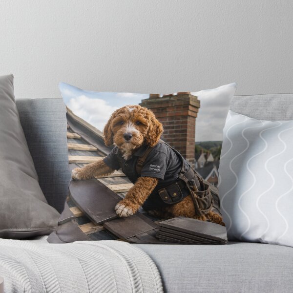 Item preview, Cockapoo Roofer at Work, Roofing Services designed and sold by Paul Thompson Photography.