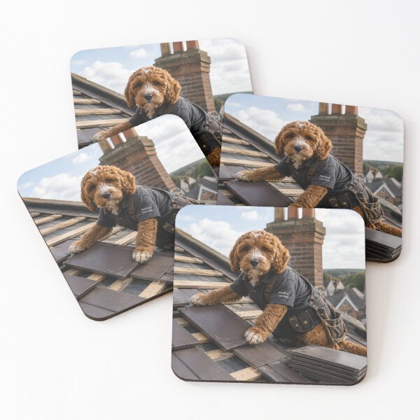 Item preview, Cockapoo Roofer at Work, Roofing Services designed and sold by Paul Thompson Photography.