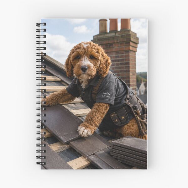 Item preview, Cockapoo Roofer at Work, Roofing Services designed and sold by Paul Thompson Photography.
