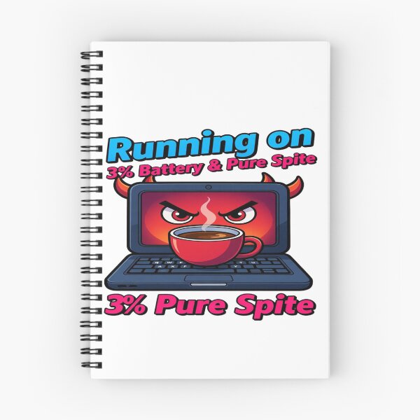 Item preview, Running on 3% Battery & Pure Spite | Funny Low Battery Coffee T-Shirt | Sarcastic Tech Humor Gift designed and sold by Sushikidsntod.