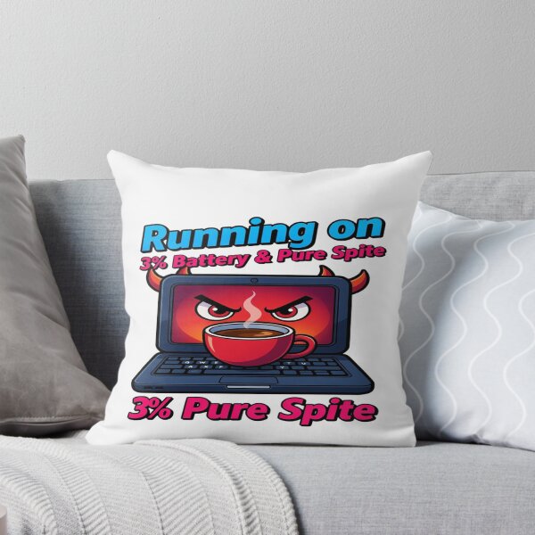 Item preview, Running on 3% Battery & Pure Spite | Funny Low Battery Coffee T-Shirt | Sarcastic Tech Humor Gift designed and sold by Sushikidsntod.