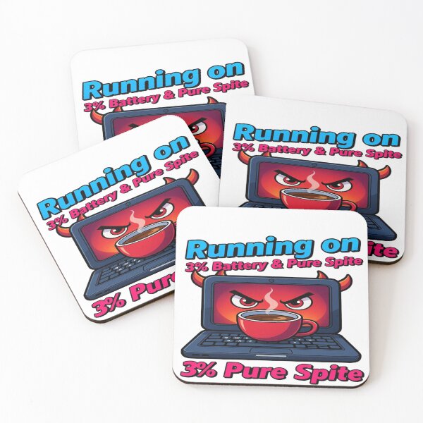 Item preview, Running on 3% Battery & Pure Spite | Funny Low Battery Coffee T-Shirt | Sarcastic Tech Humor Gift designed and sold by Sushikidsntod.