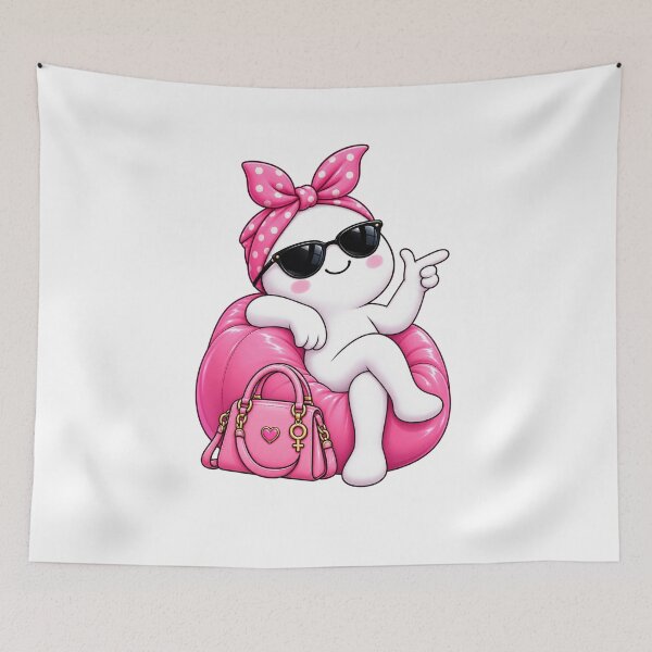 Item preview, Women’s Equality Day – Pink Power Kawaii Girl Sticker designed and sold by StickyDelights.