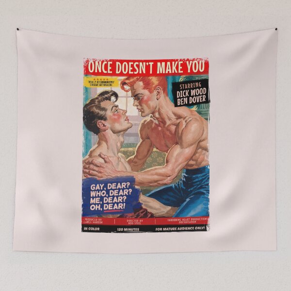 Item preview, "Once Doesn't Make You..." - Funny Satires Gay Pulp Art designed and sold by gayishdesign.