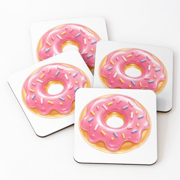 Item preview, Pink Glazed Donut with Sprinkles  Cute Kawaii Food Aesthetic designed and sold by EatPrayLive.