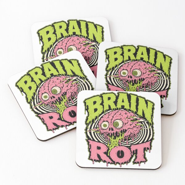 Item preview, Brain Rot Groovy Horror Skull Drip T-Shirt designed and sold by BearLoveDesign.