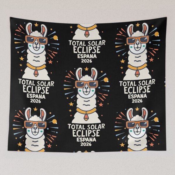 Item preview, España 2026 Total Solar Eclipse with a Cool Llama – Funny Astronomy Design designed and sold by EmeraldeaArt.