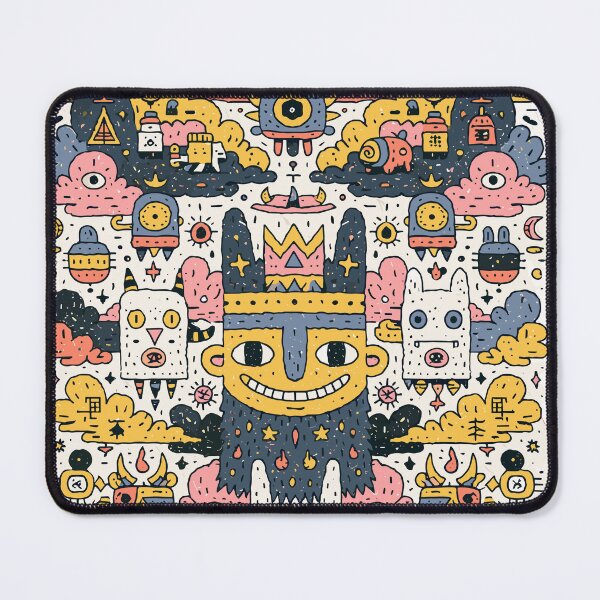Item preview, Vibrant Quirky Doodle Monsters Abstract Scene designed and sold by Romgora.