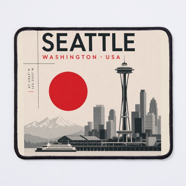 Item preview, Seattle swiss style poster designed and sold by CMYKStudio.