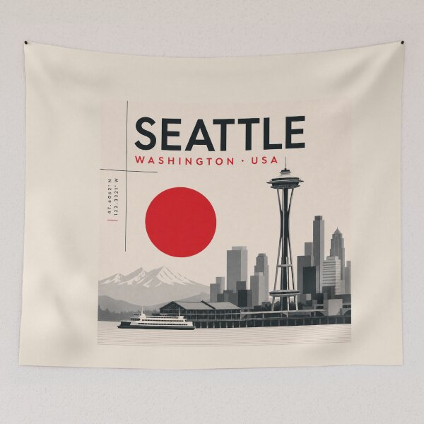 Item preview, Seattle swiss style poster designed and sold by CMYKStudio.