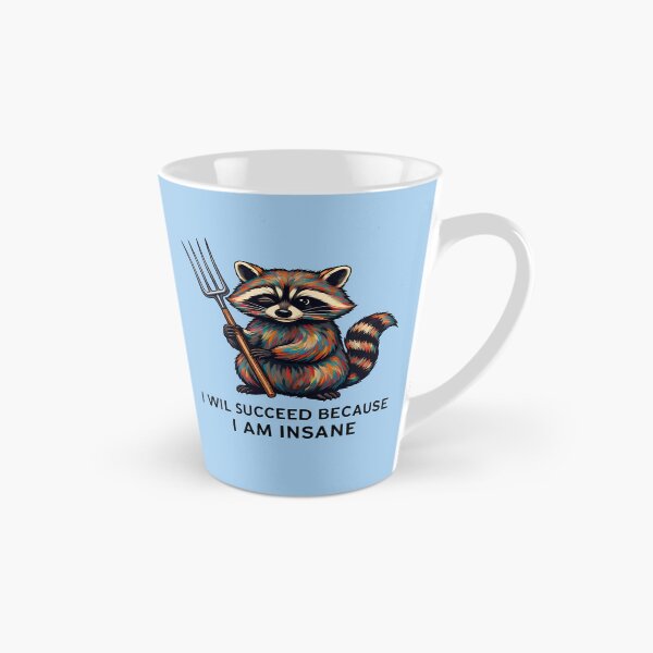 Item preview, I will succeed because I am insane - A colorful raccoon with fork designed and sold by ParadoxParadox.
