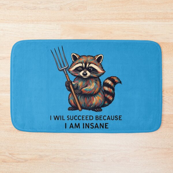 Item preview, I will succeed because I am insane - A colorful raccoon with fork designed and sold by ParadoxParadox.