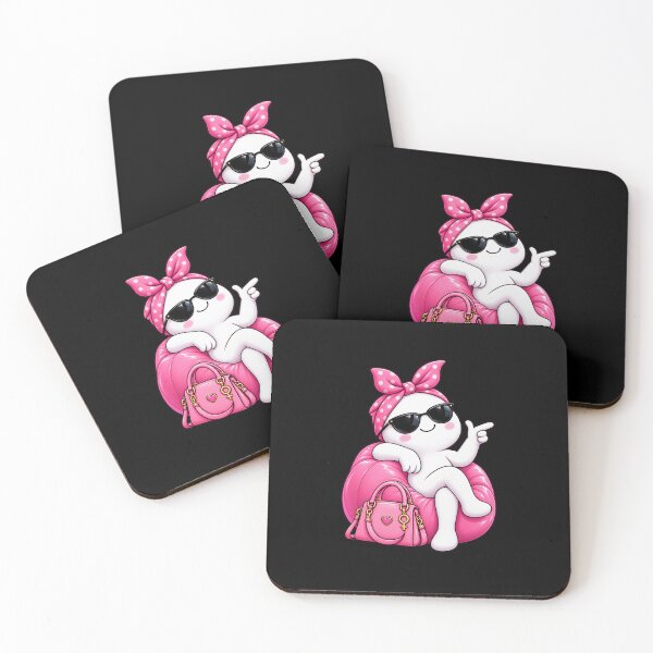 Item preview, Women’s Equality Day – Pink Power Kawaii Girl Sticker - Blacl backgroud designed and sold by StickyDelights.