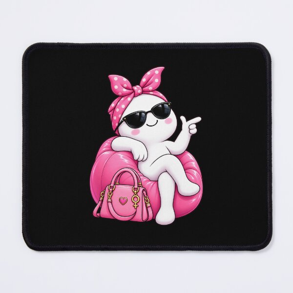Item preview, Women’s Equality Day – Pink Power Kawaii Girl Sticker - Blacl backgroud designed and sold by StickyDelights.