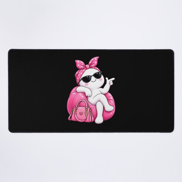Item preview, Women’s Equality Day – Pink Power Kawaii Girl Sticker - Blacl backgroud designed and sold by StickyDelights.