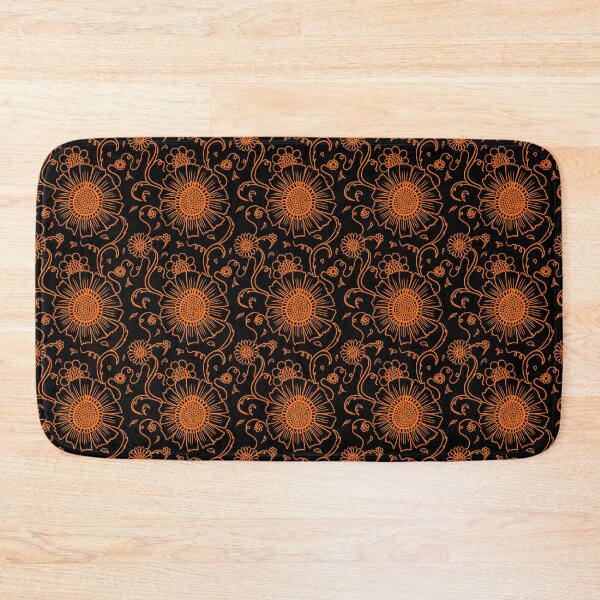 Item preview, Orange floral vines designed and sold by Studio Ukiyo.