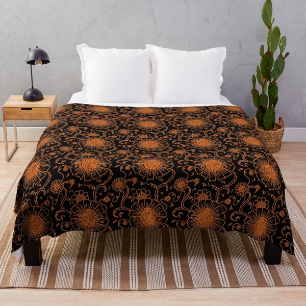 Item preview, Orange floral vines designed and sold by Studio Ukiyo.