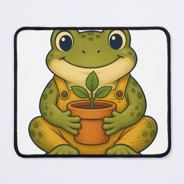 Item preview, Cozy Garden Frog With Little Sprout designed and sold by Quantum Doodle Studio.