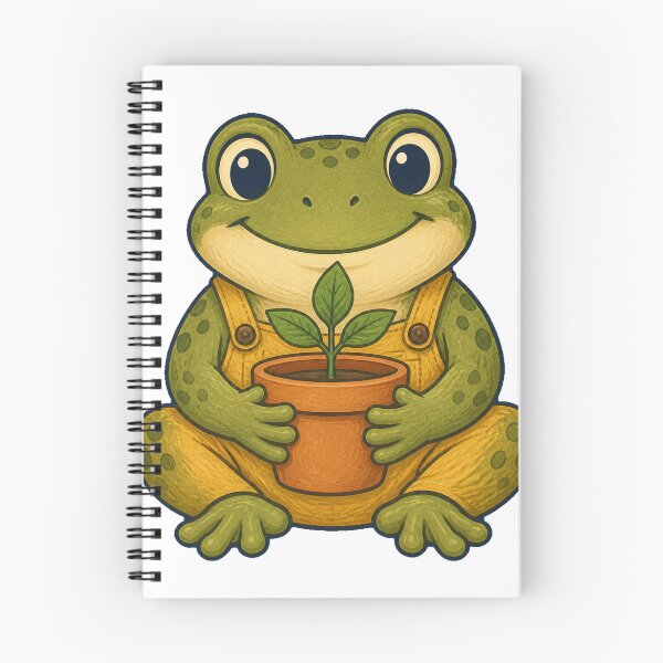 Item preview, Cozy Garden Frog With Little Sprout designed and sold by Quantum Doodle Studio.