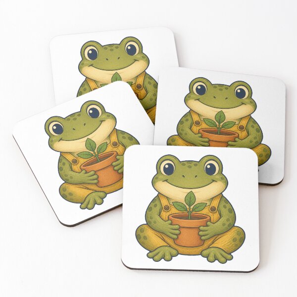 Item preview, Cozy Garden Frog With Little Sprout designed and sold by Quantum Doodle Studio.