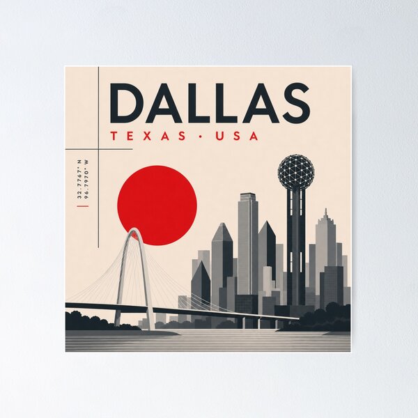 Item preview, Dallas swiss style poster designed and sold by CMYKStudio.