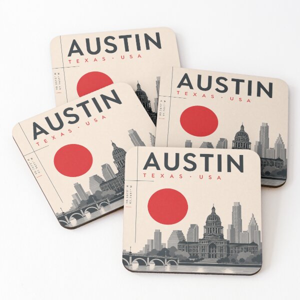 Item preview, Austin swiss style poster designed and sold by CMYKStudio.