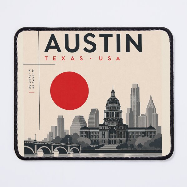 Item preview, Austin swiss style poster designed and sold by CMYKStudio.