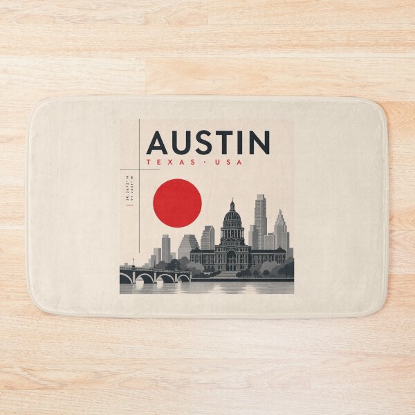 Item preview, Austin swiss style poster designed and sold by CMYKStudio.