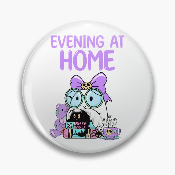 Item preview, Spooky ghost with books and black cat designed and sold by BritishDelights.