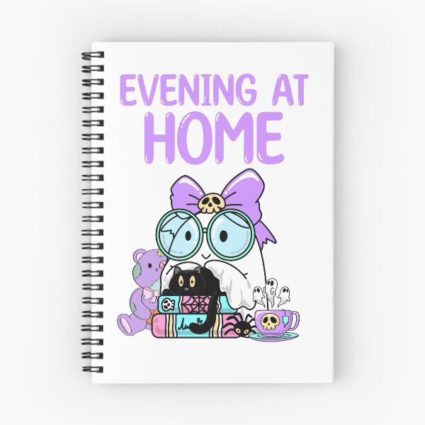 Item preview, Spooky ghost with books and black cat designed and sold by BritishDelights.