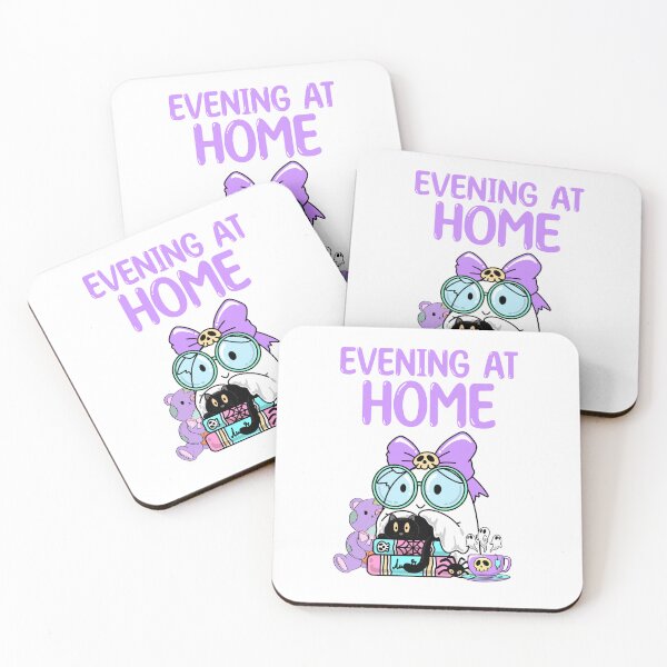 Item preview, Spooky ghost with books and black cat designed and sold by BritishDelights.