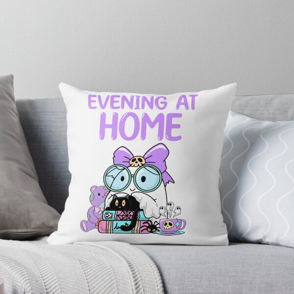 Item preview, Spooky ghost with books and black cat designed and sold by BritishDelights.