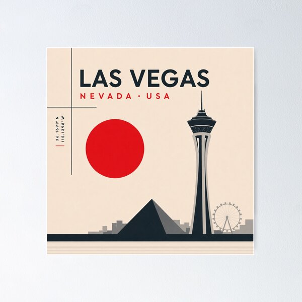 Item preview, Las Vegas swiss style poster designed and sold by CMYKStudio.