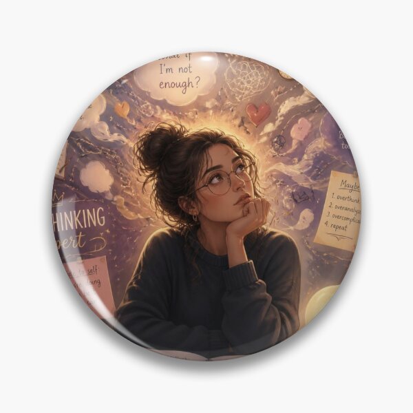 Item preview, Overthinking Expert Girl Aesthetic Art designed and sold by DoodleDynamo96.