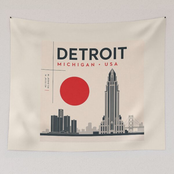 Item preview, Detroit swiss style poster designed and sold by CMYKStudio.