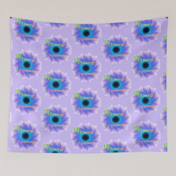 Item preview, My Energy is Magnetic Purple Floral Sacred Art designed and sold by NikBrin Prevail .